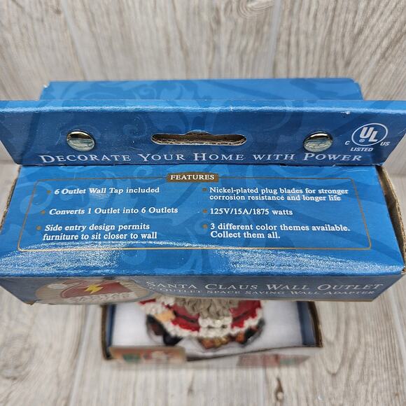 Santa Claus Wall‎ Outlet 6 Outlet Space Saving Wall Adapter Christmas Decor Gift - Picture 2 of 6